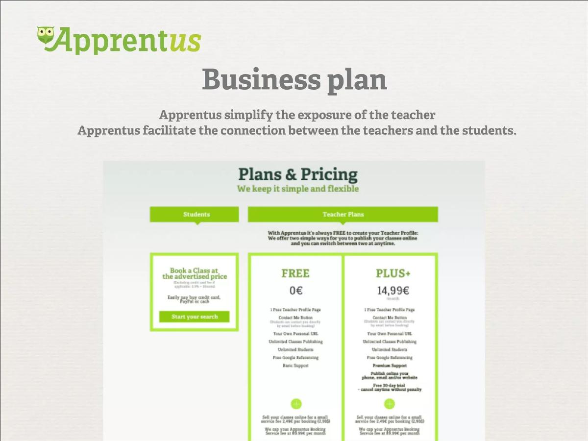 Apprentus pitch deck business-model slide 9