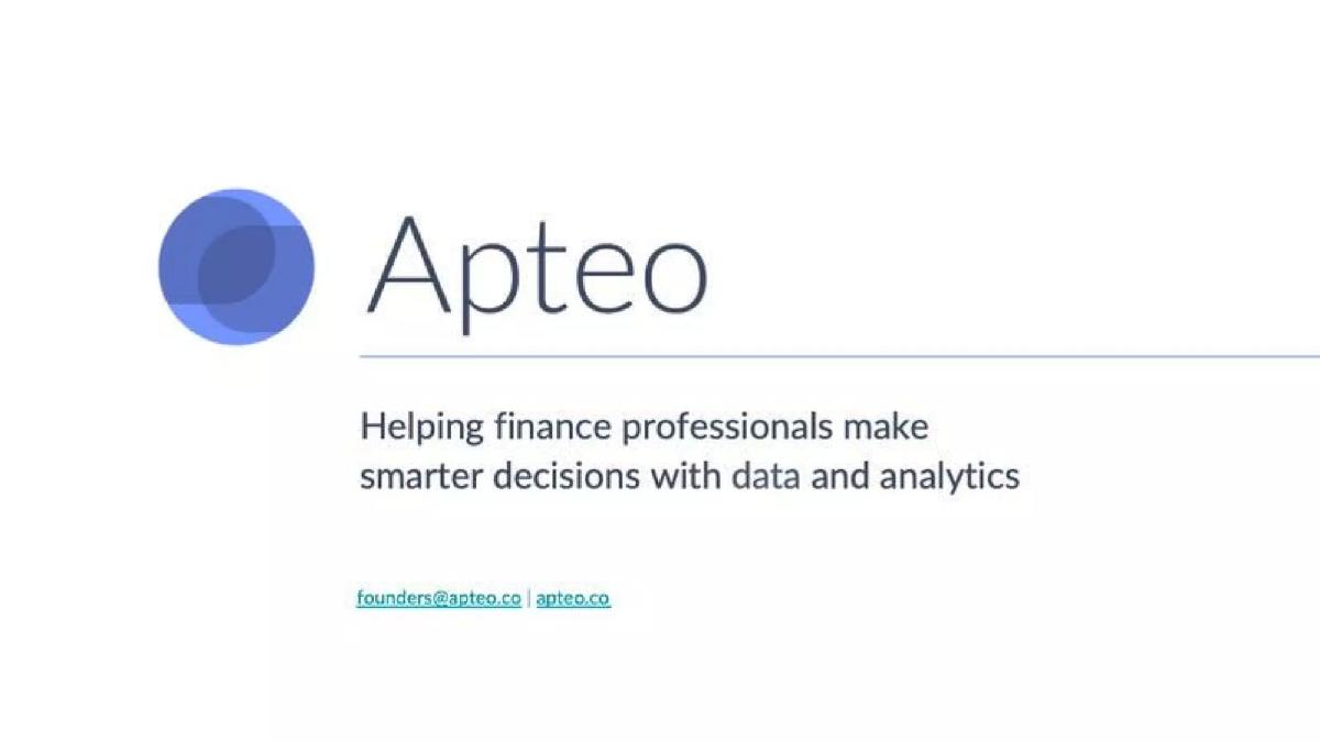 Apteo pitch deck slide 1 of 12