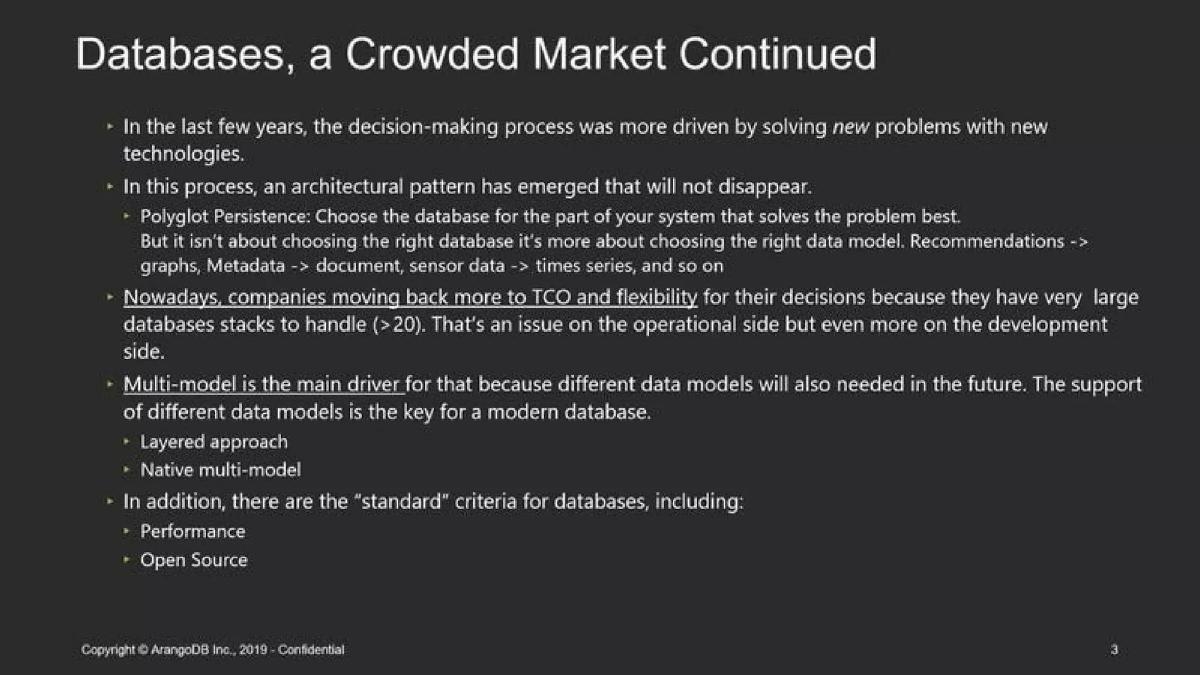 ArangoDB pitch deck slide 3 of 20