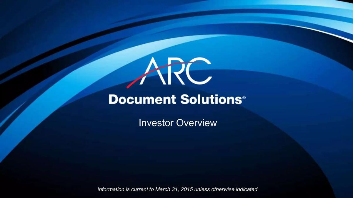 ARC Document Solutions pitch deck slide 1 of 22