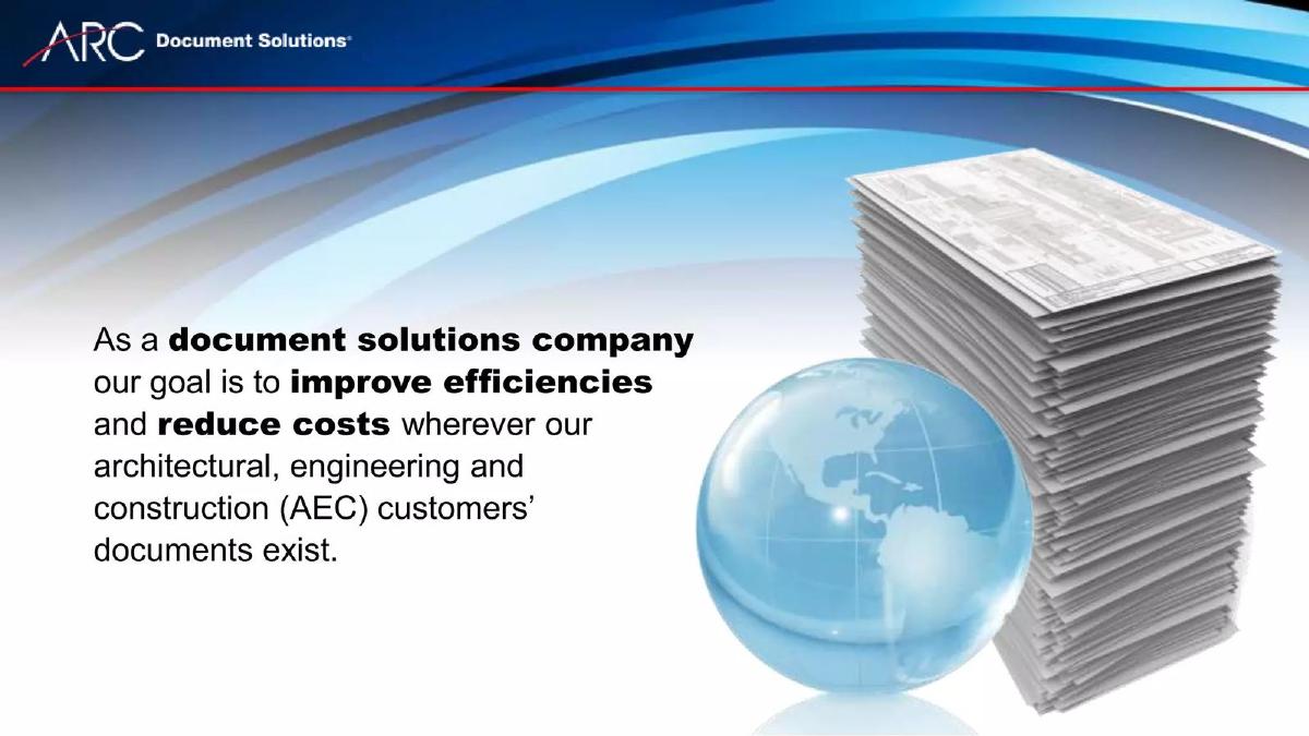 ARC Document Solutions pitch deck slide 2 of 22
