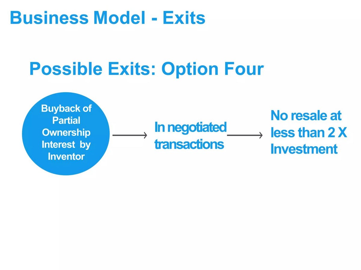 Archimedes' Offspring pitch deck exit strategy slide 22