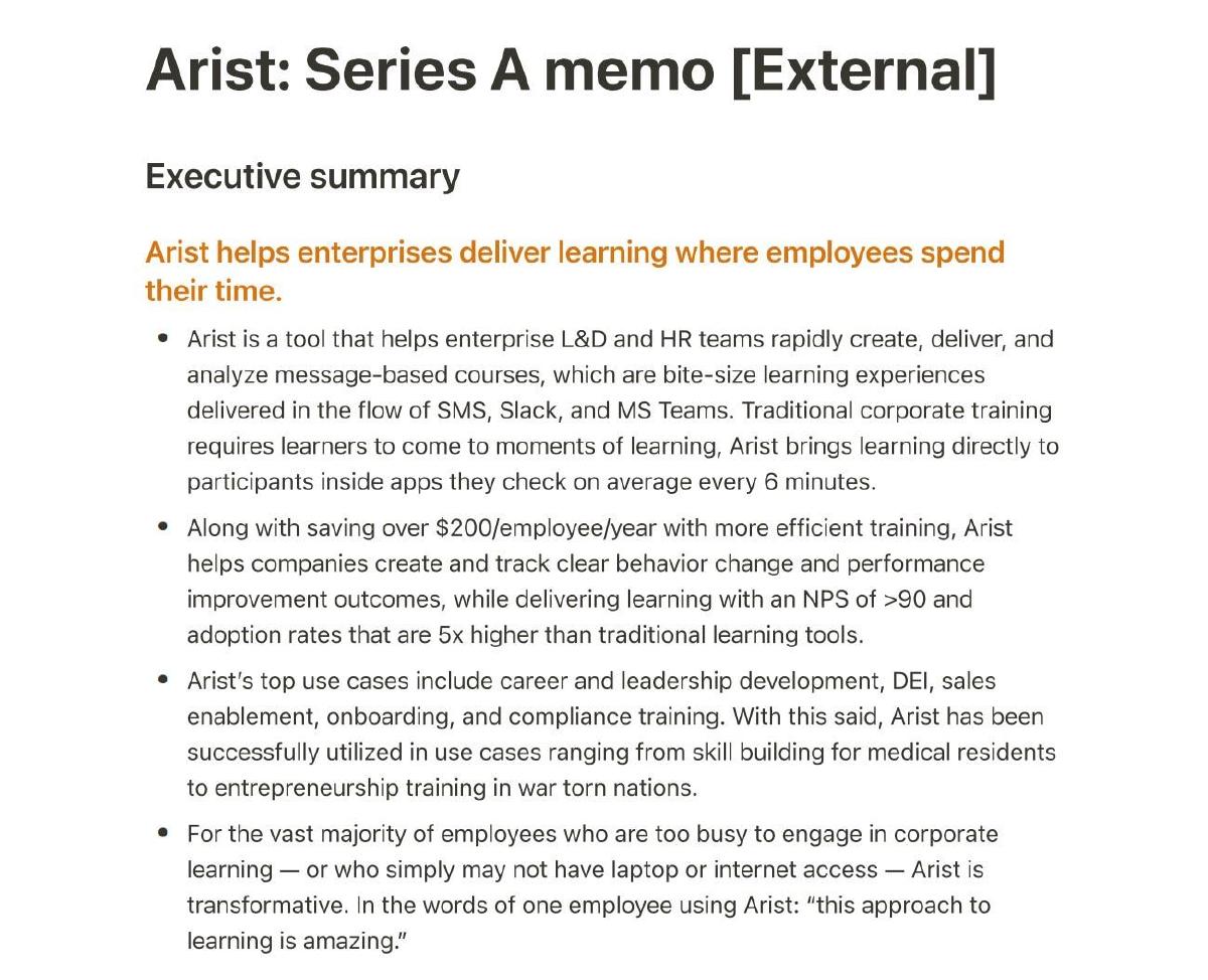 Arist pitch deck slide 1 of 22