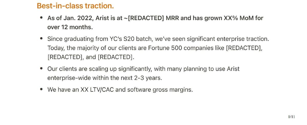 Arist pitch deck slide 2 of 22