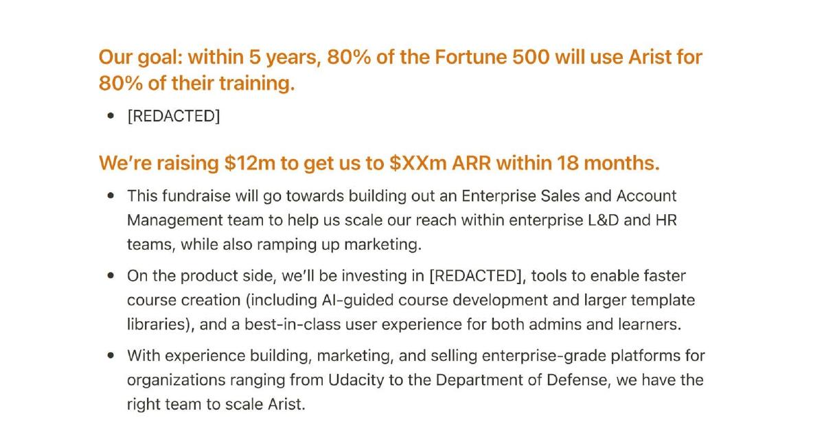 Arist pitch deck slide 3 of 22