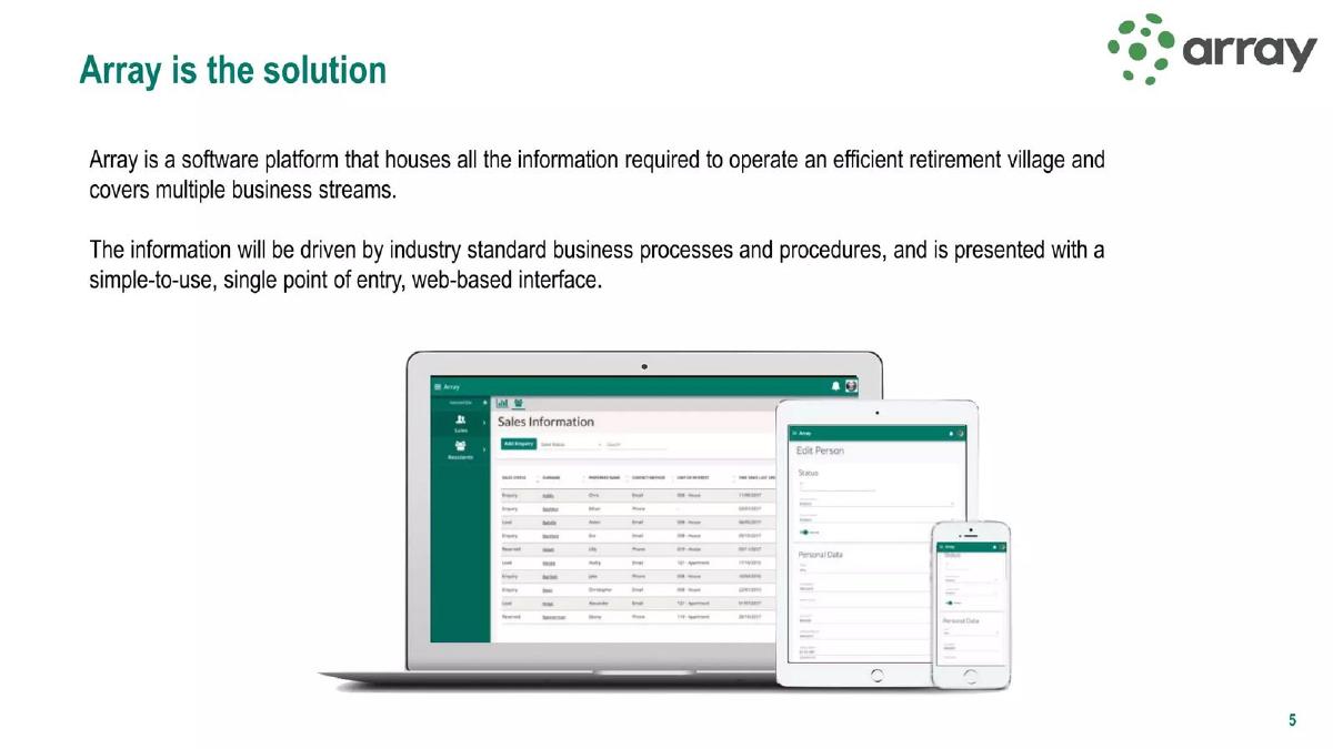 Array pitch deck slide 5 of 11