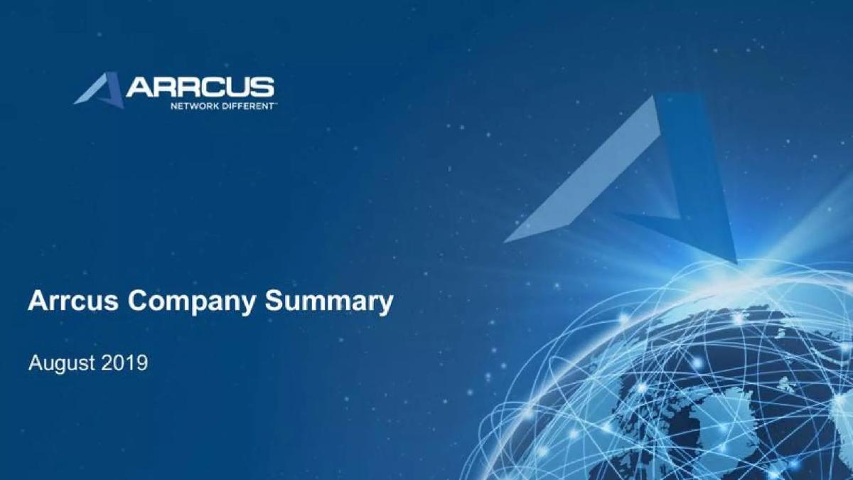 Arrcus pitch deck slide 1 of 10