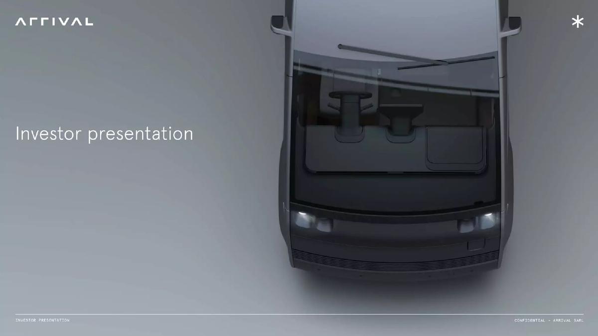 Arrival EV pitch deck slide 1 of 57