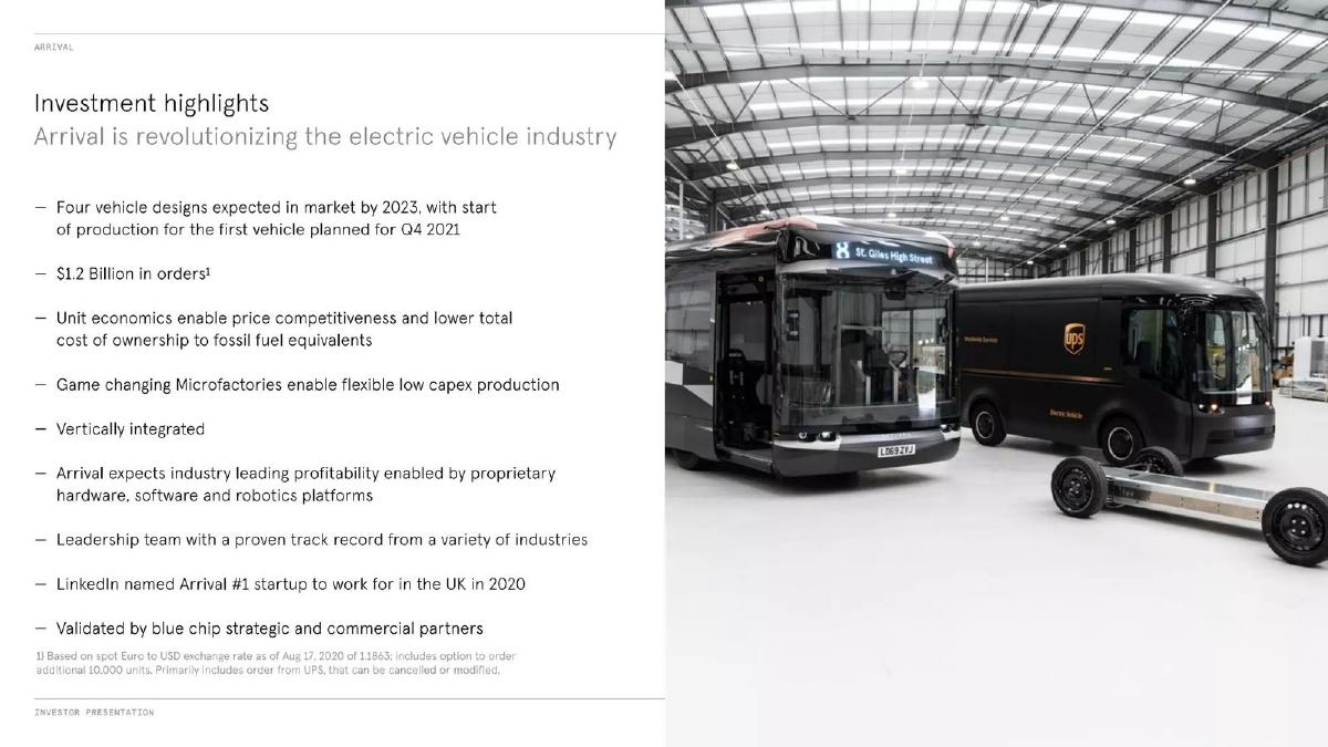 Arrival EV pitch deck slide 6 of 57