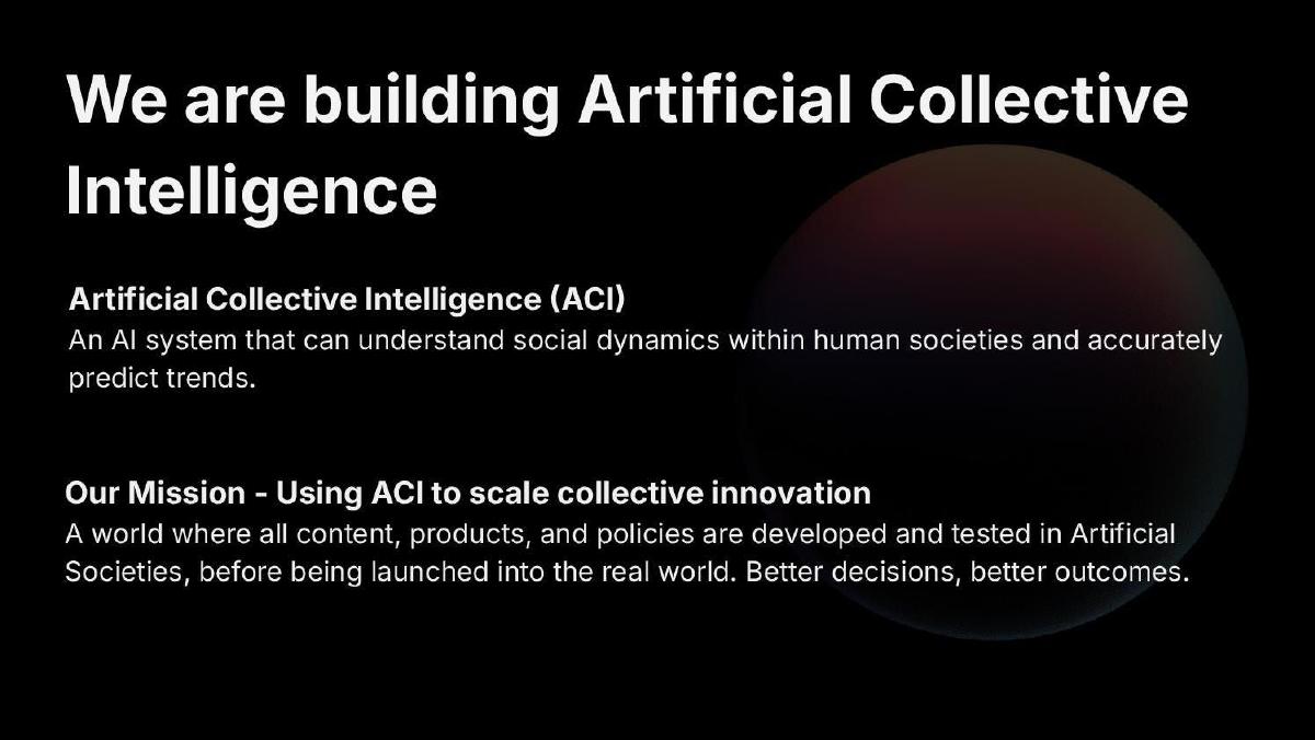 Artificial Societies pitch deck slide 3 of 10