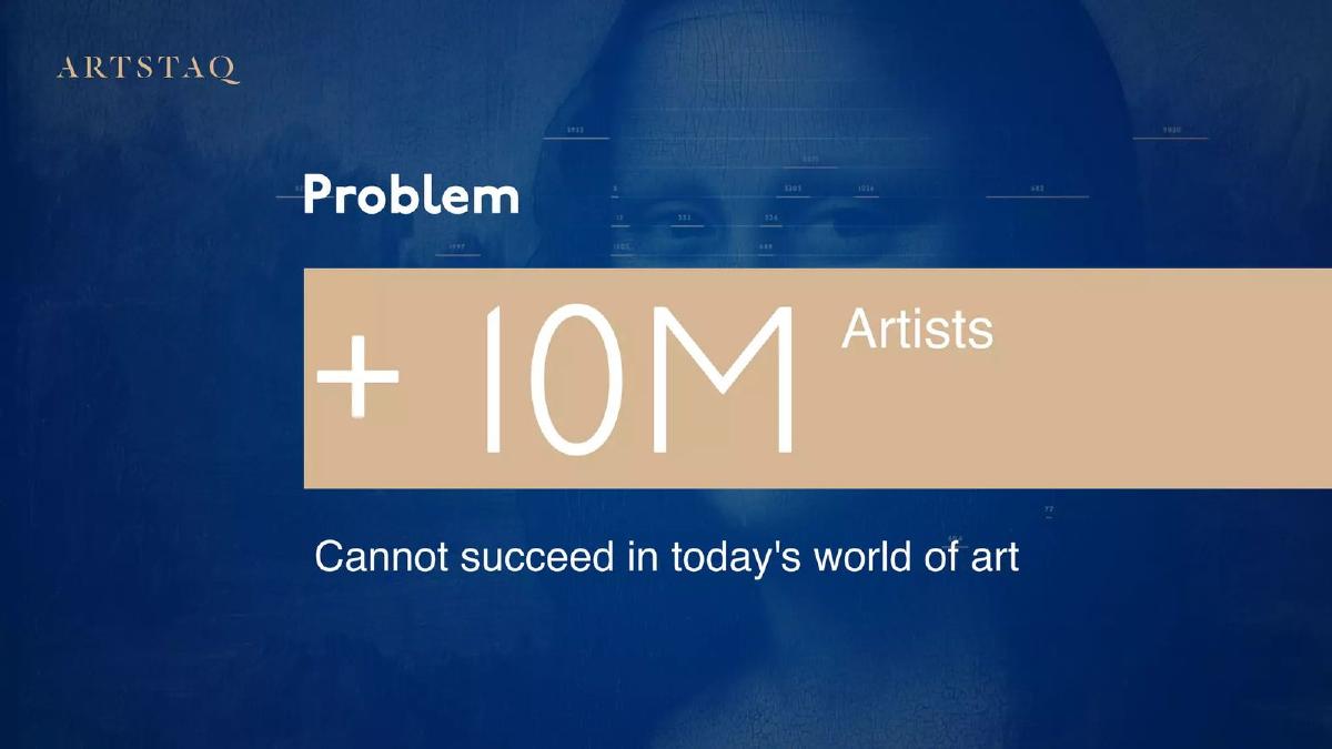 ARTSTAQ pitch deck slide 3 of 20
