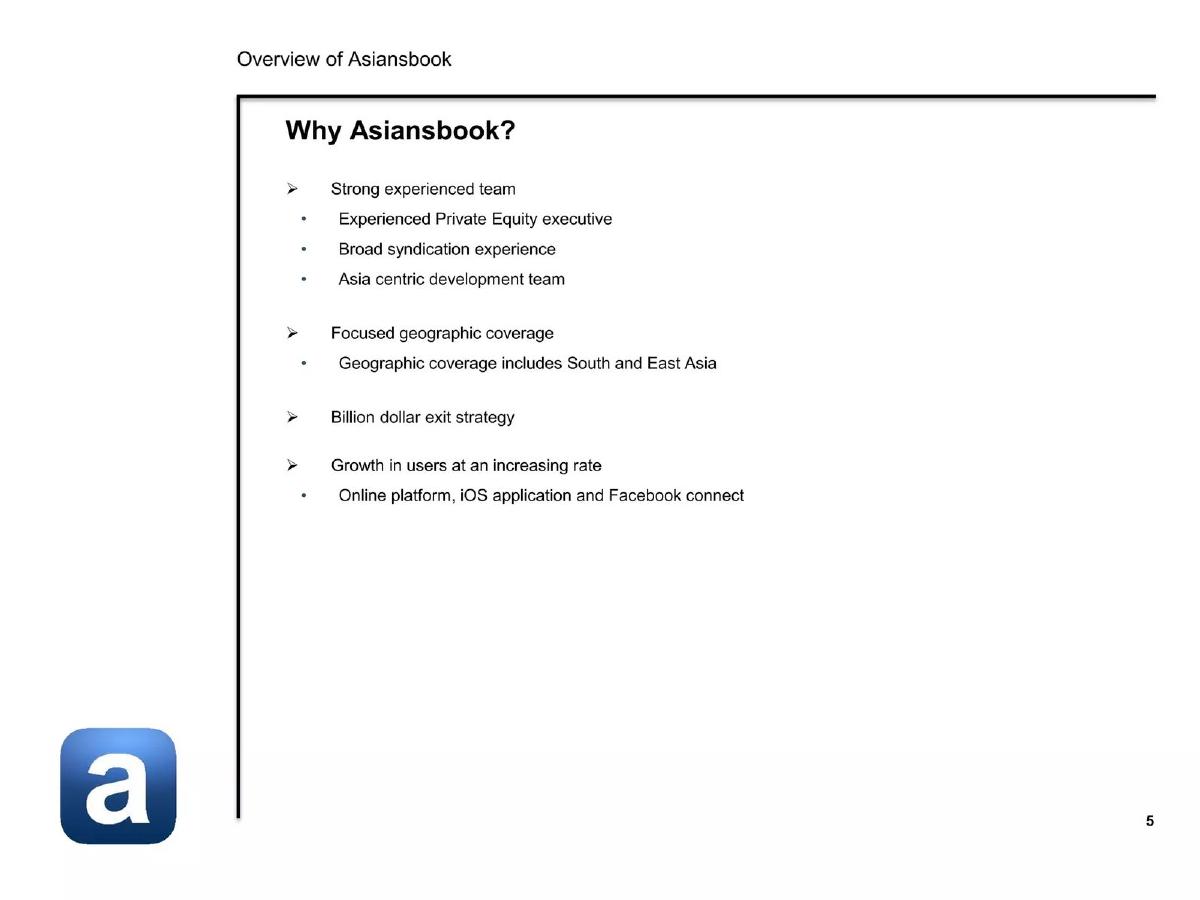 Asiansbook pitch deck slide 6 of 16