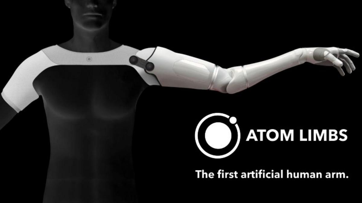 Atom Limbs pitch deck slide 1 of 19
