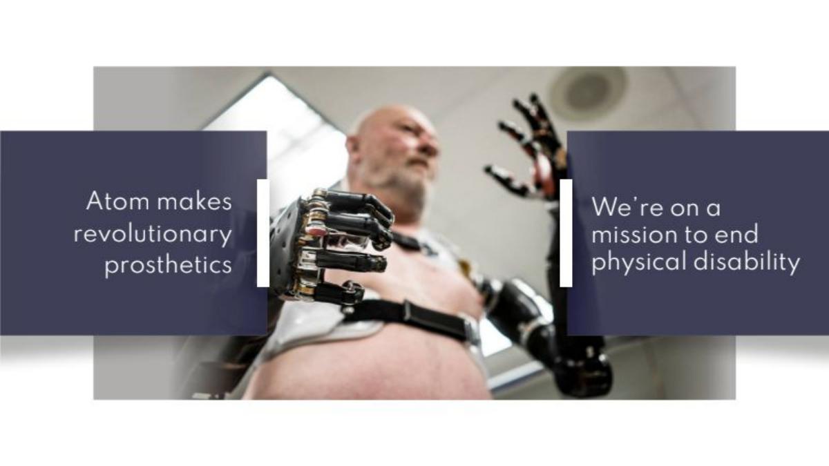 Atom Limbs pitch deck slide 4 of 19