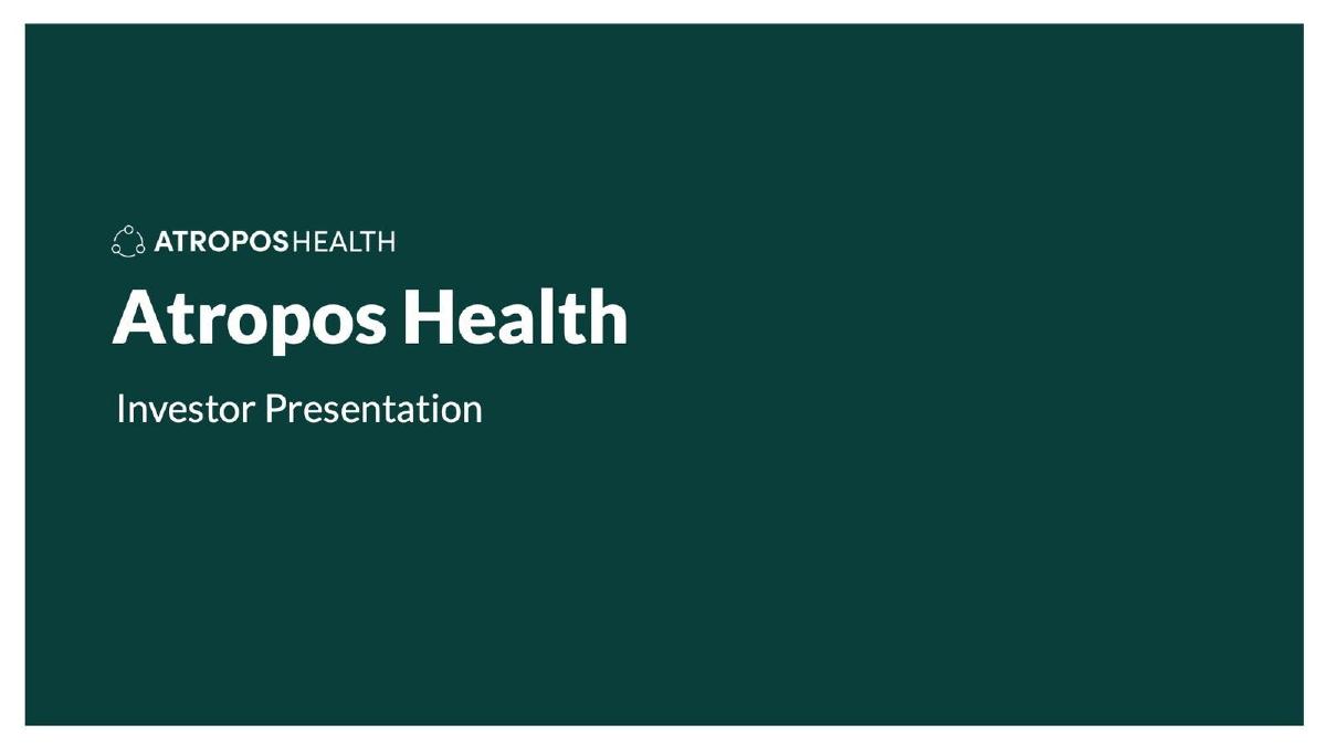 Atropos Health pitch deck slide 1 of 22