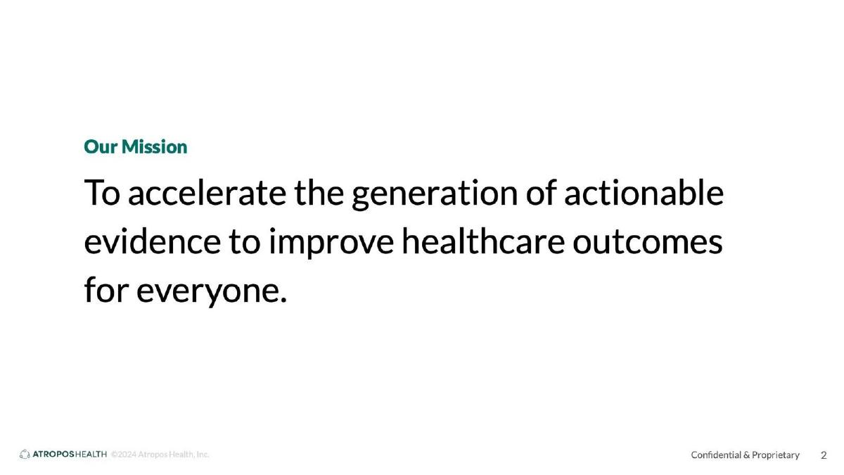 Atropos Health pitch deck slide 2 of 22