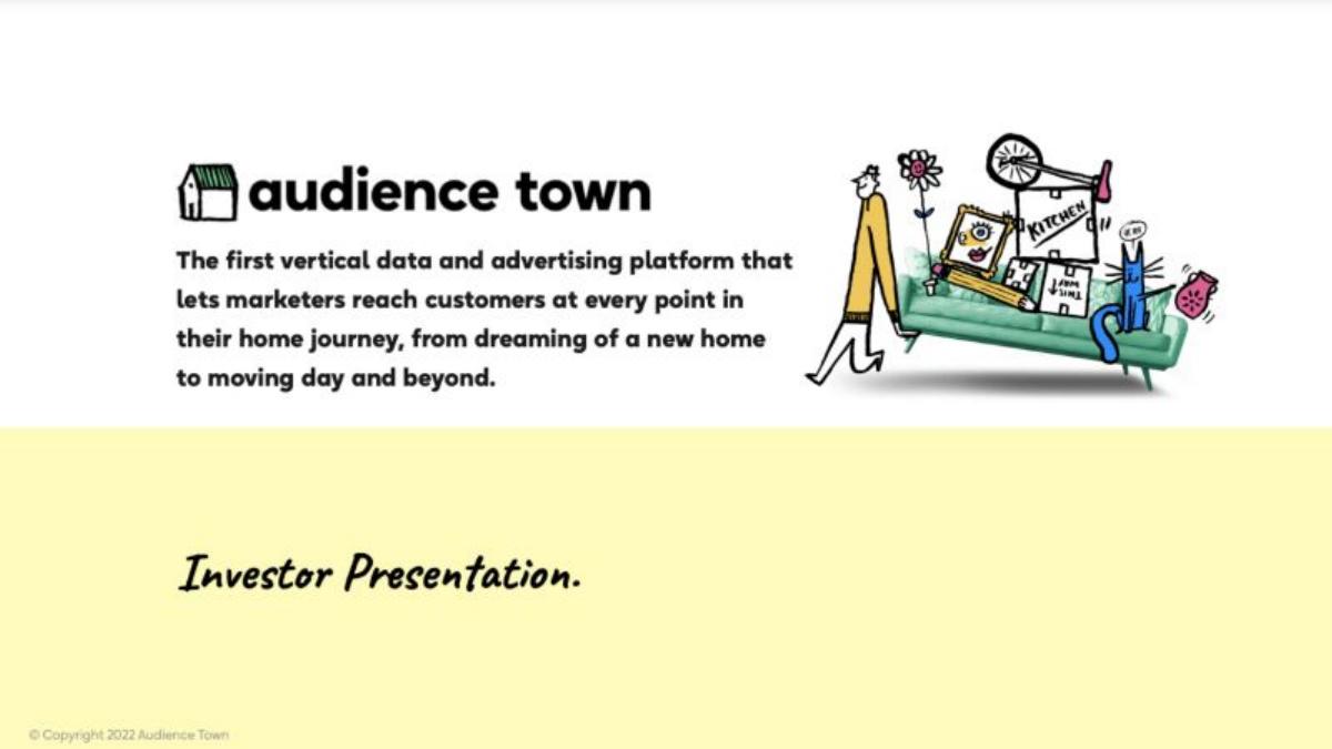 Audience Town pitch deck slide 1 of 10