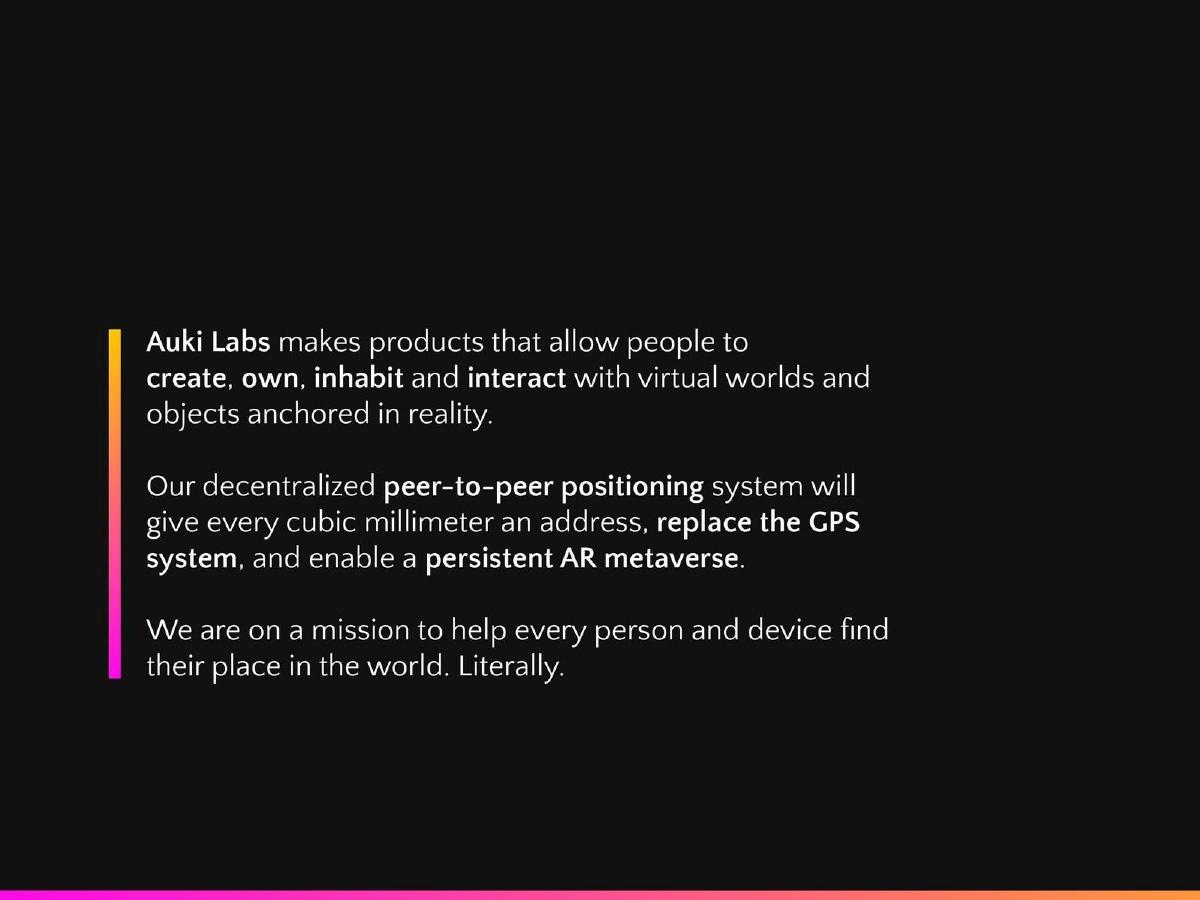 Auki Labs pitch deck slide 1 of 12