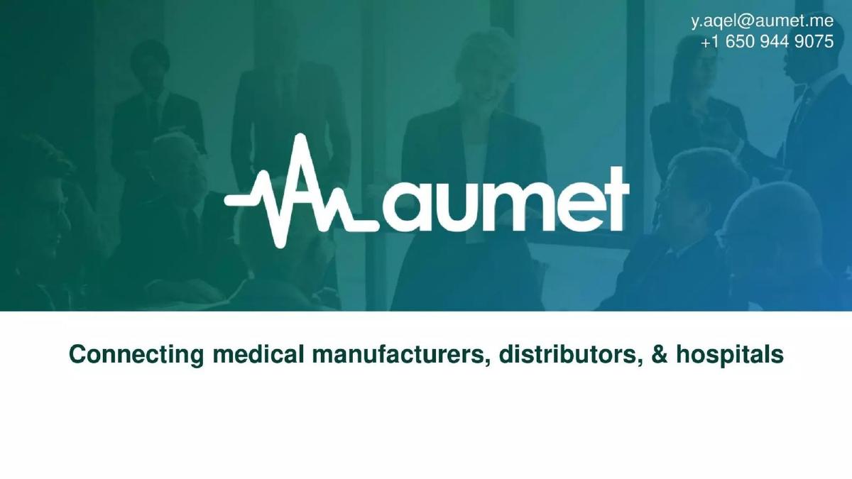 Aumet pitch deck slide 1 of 10