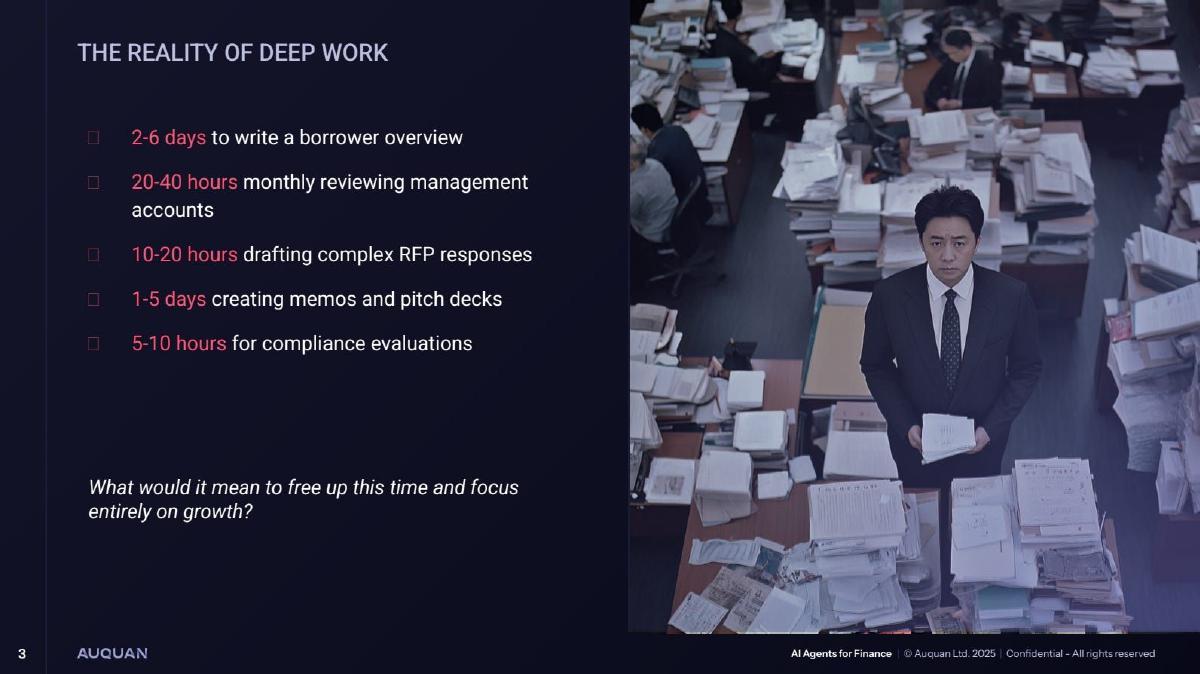 Auquan pitch deck slide 3 of 10