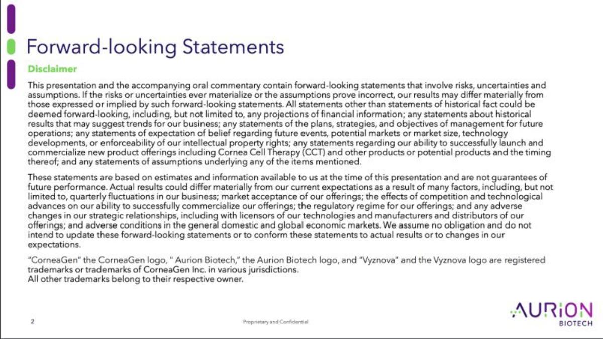 Aurion Biotech pitch deck slide 2 of 25