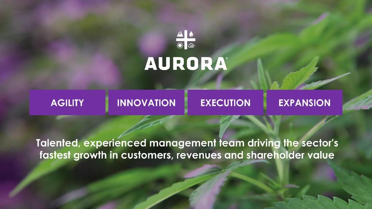 Aurora Cannabis Inc. pitch deck slide 4 of 40