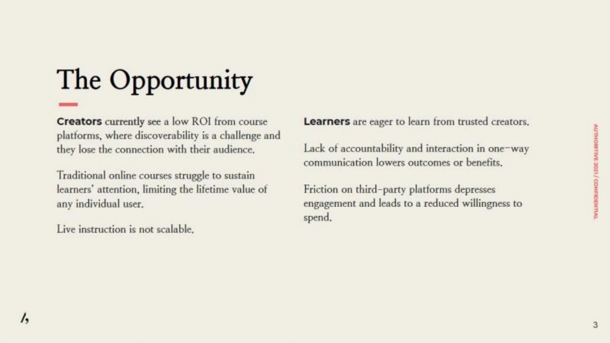 Authoritive pitch deck slide 3 of 11