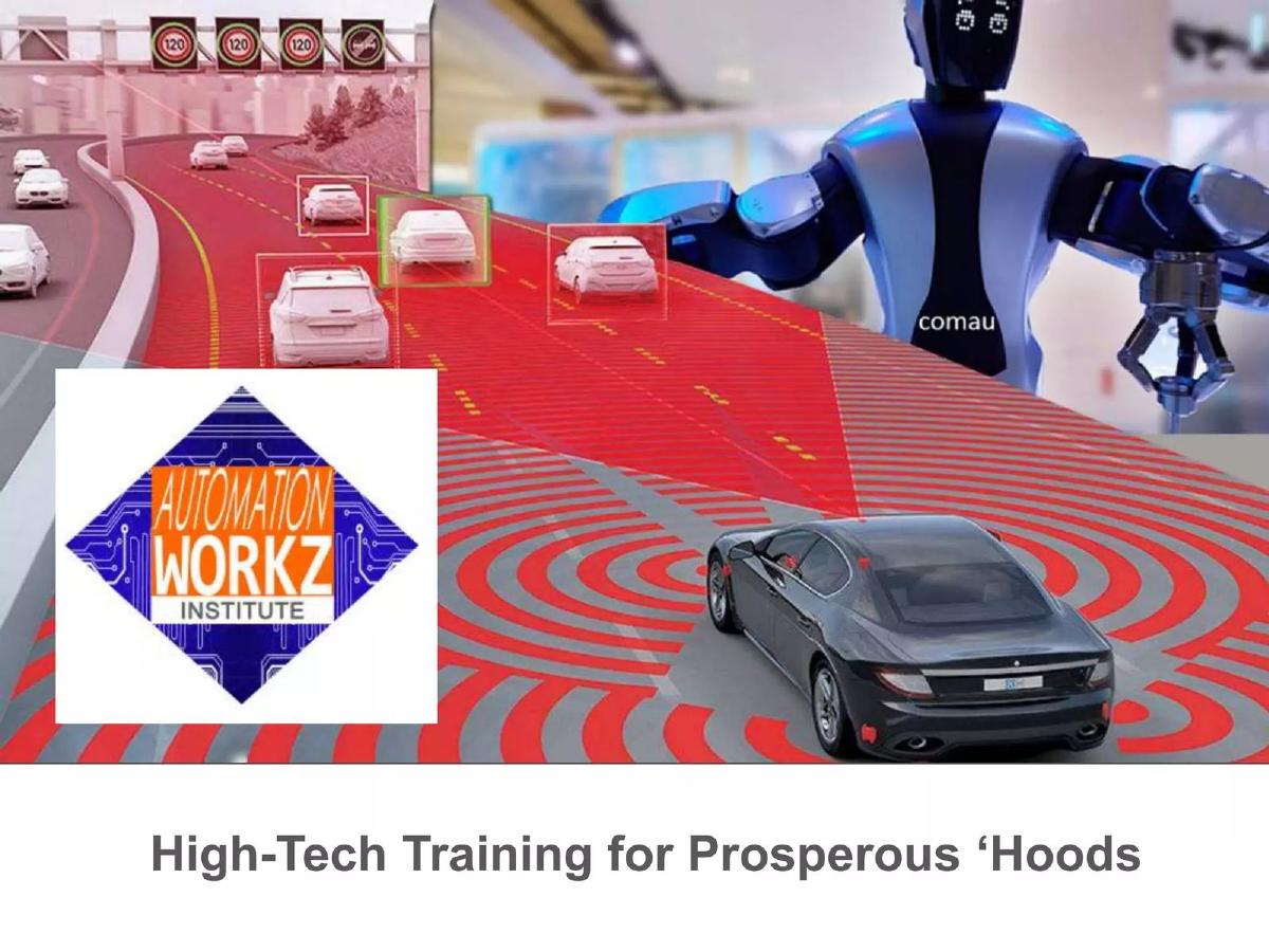 Automation Workz Institute pitch deck slide 1 of 13