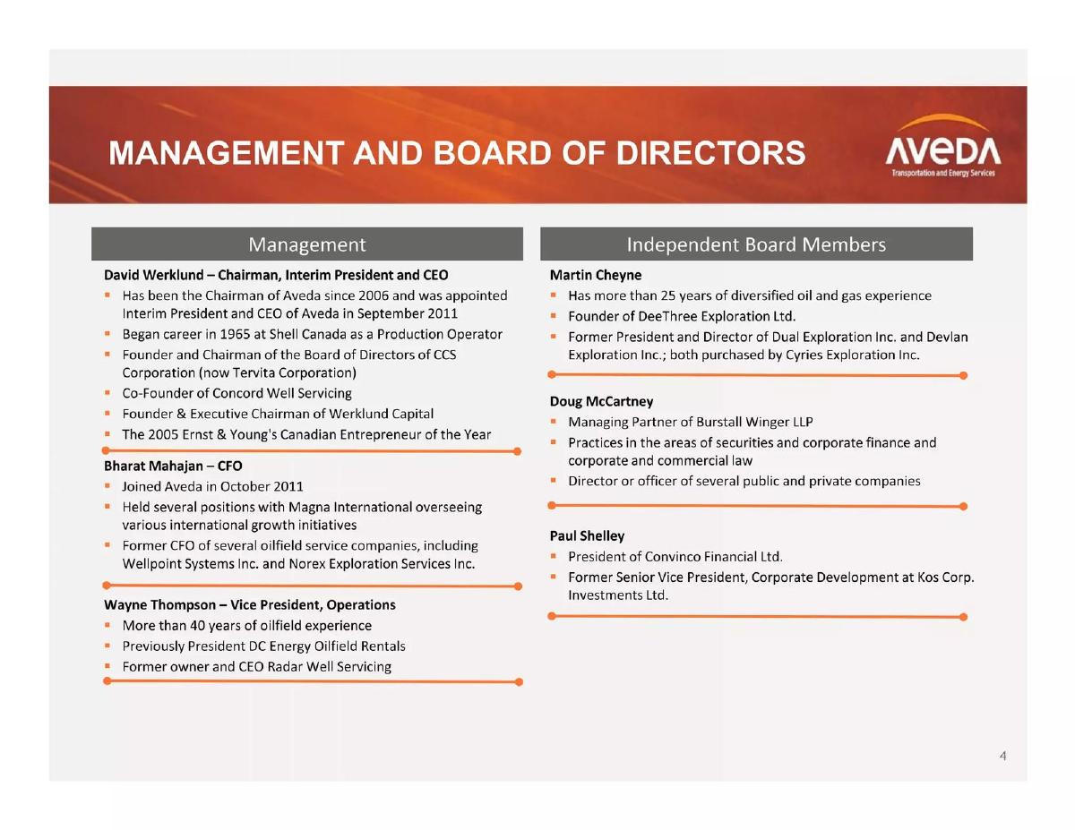 Aveda Transportation and Energy Services pitch deck slide 4 of 18