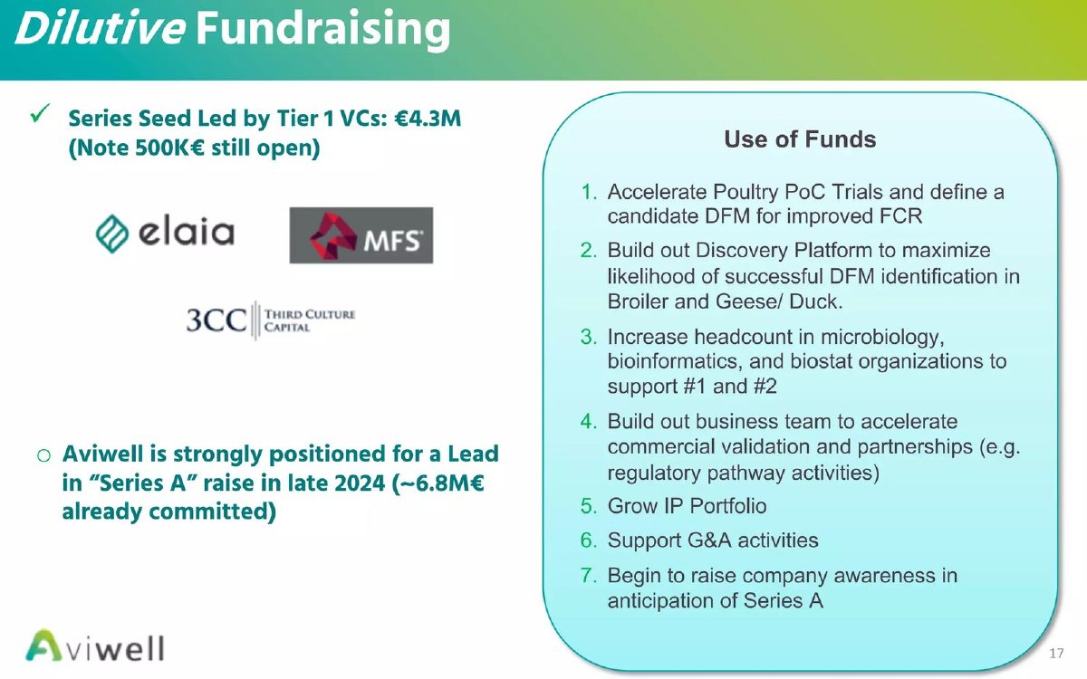 Aviwell pitch deck funding slide 17