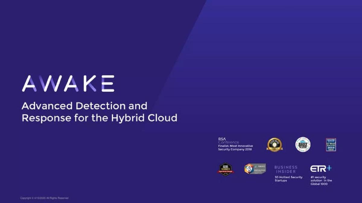 Awake Security pitch deck slide 1 of 25