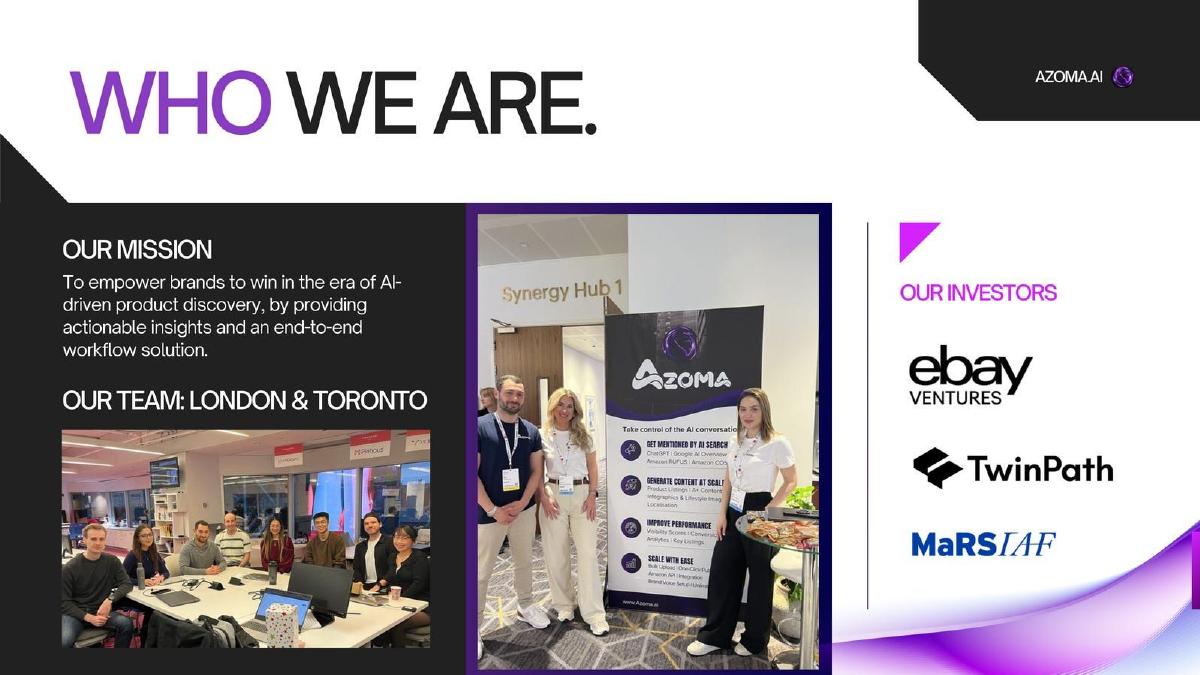 Azoma pitch deck slide 3 of 19