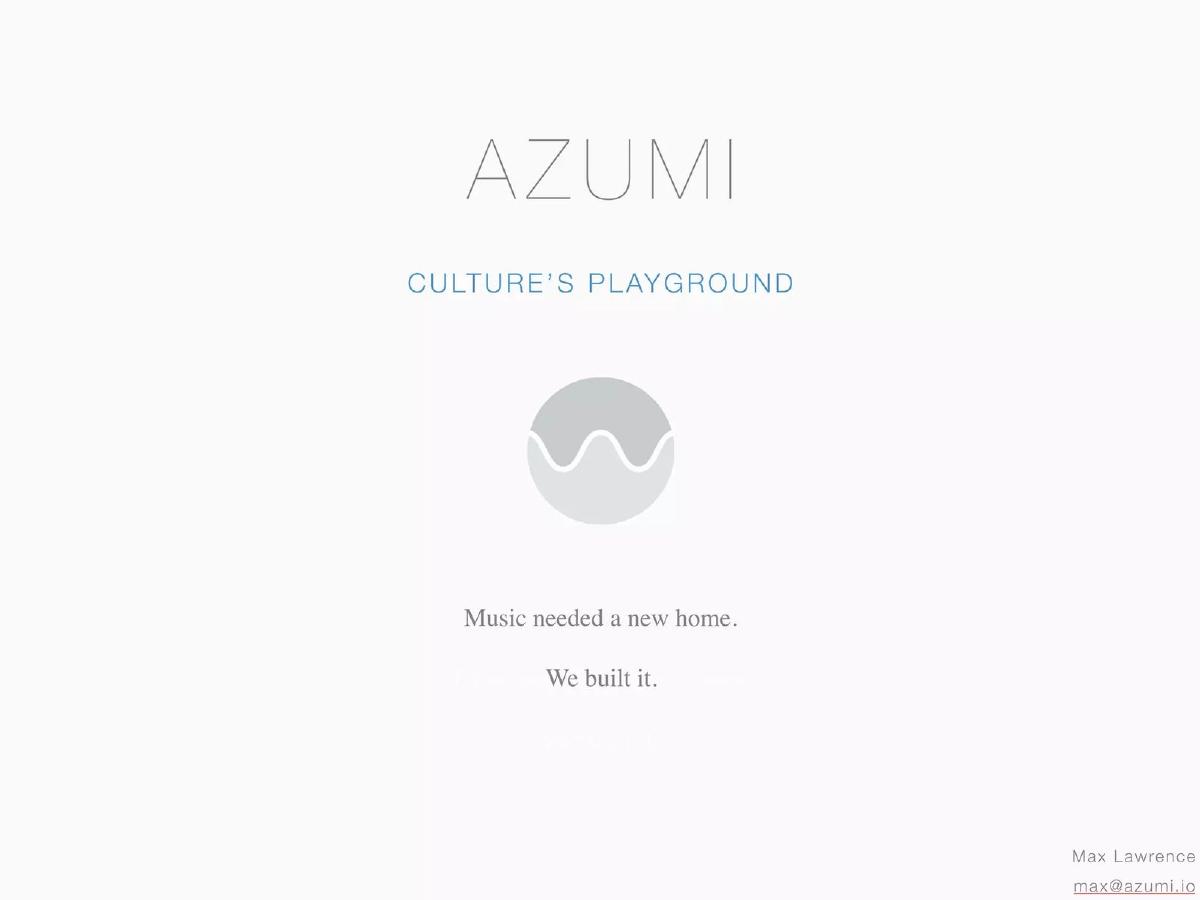 Azumi pitch deck slide 1 of 26
