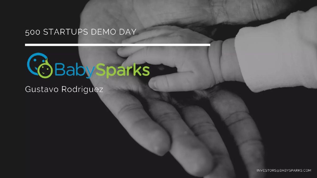 BabySparks pitch deck slide 1 of 15