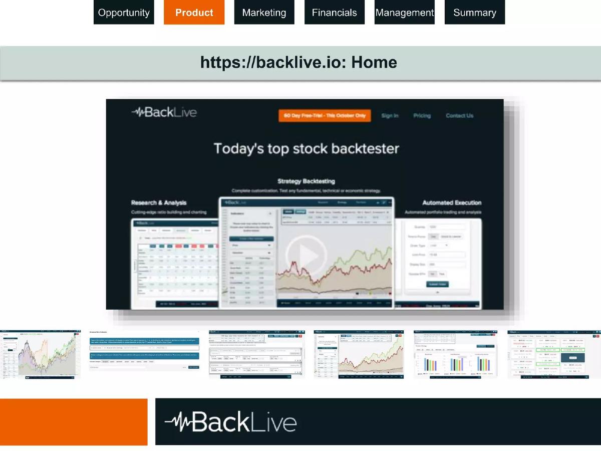 BackLive pitch deck slide 5 of 24
