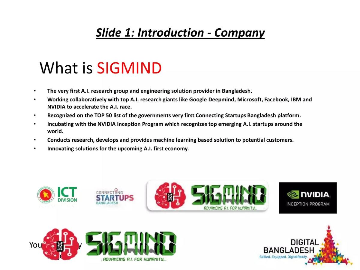 ADAMS (SIGMIND) pitch deck slide 2 of 23