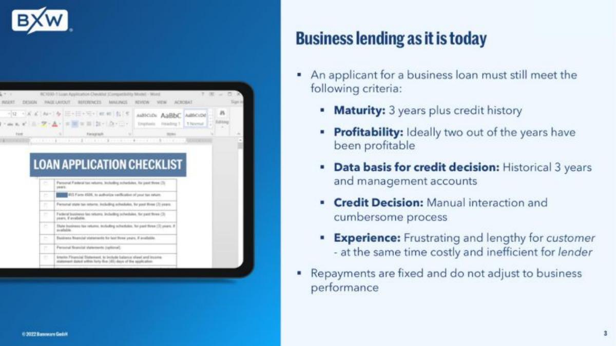 Banxware pitch deck slide 3 of 13