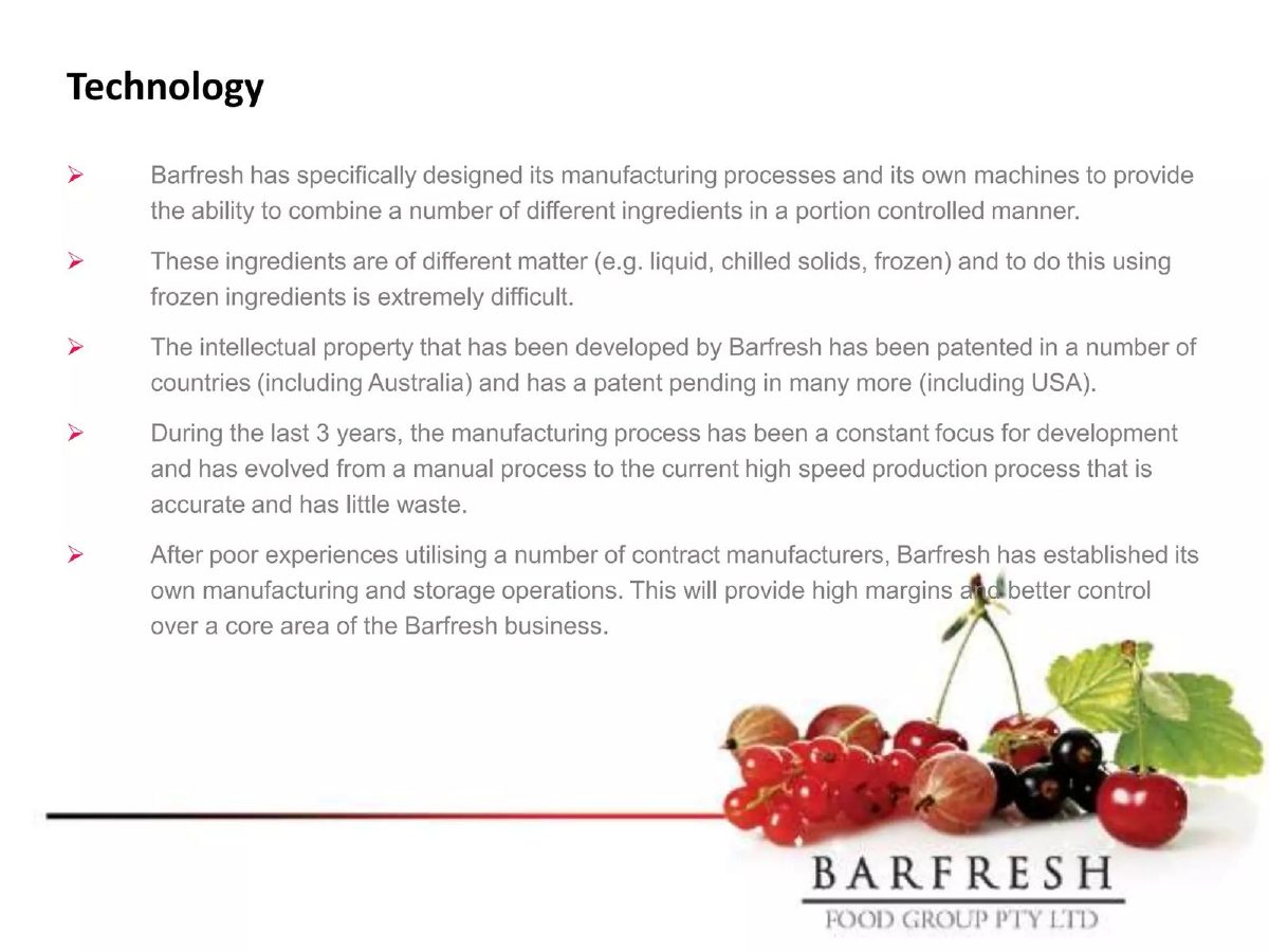 Barfresh pitch deck product slide 7