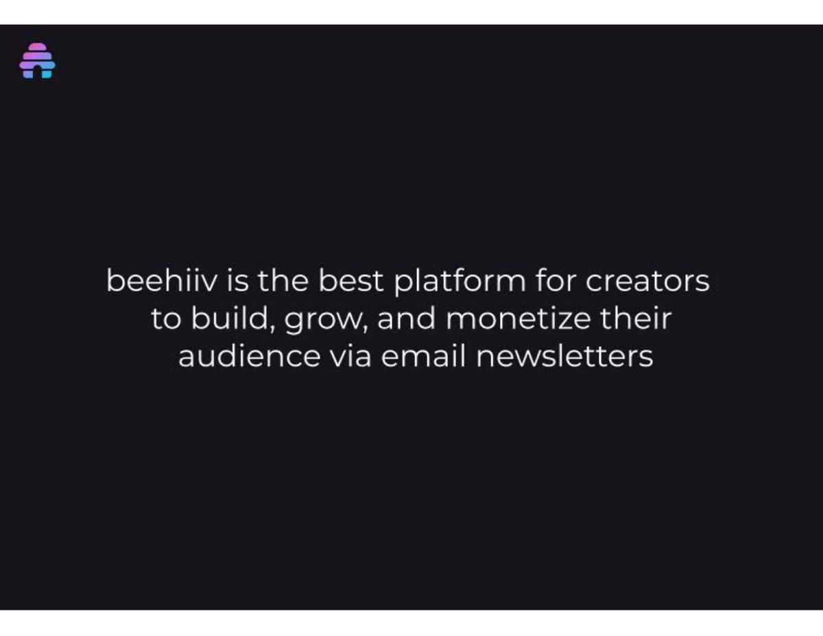 beehiiv pitch deck slide 2 of 20