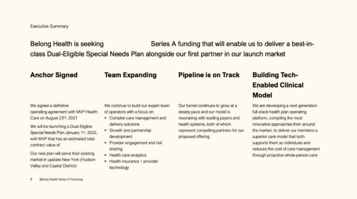 Belong Health pitch deck slide 5 of 30