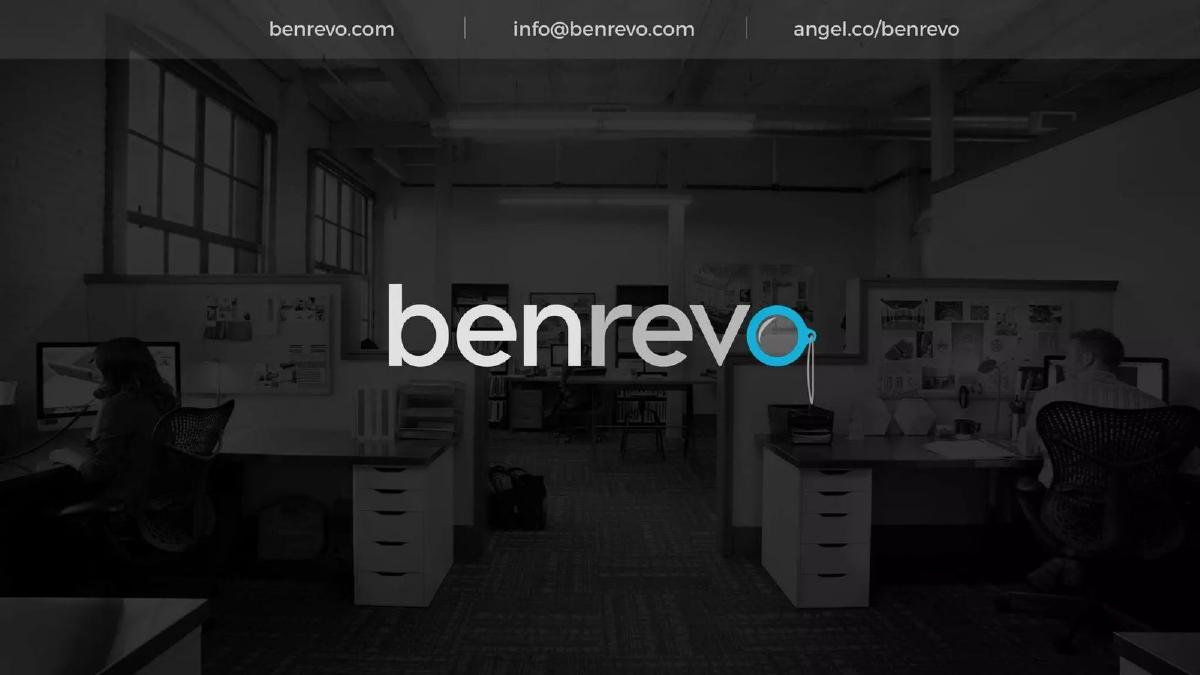 BenRevo pitch deck slide 1 of 15