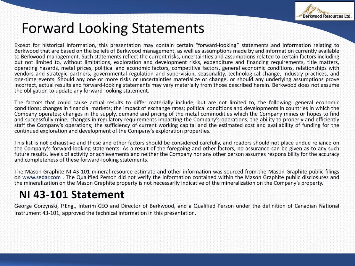 Berkwood Resources Ltd. pitch deck slide 2 of 14