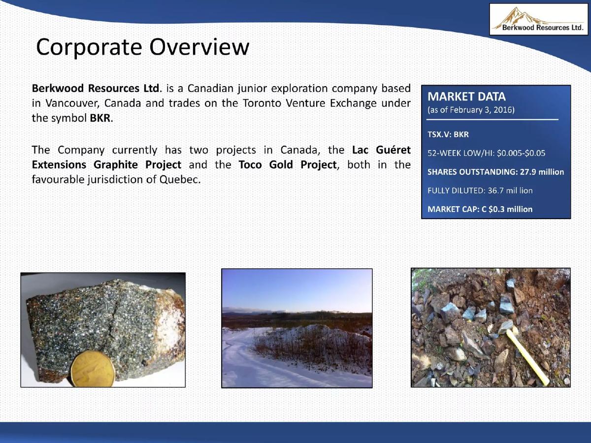 Berkwood Resources Ltd. pitch deck slide 3 of 14
