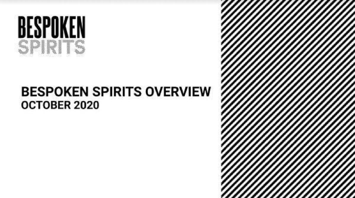 Bespoken Spirits pitch deck slide 1 of 13