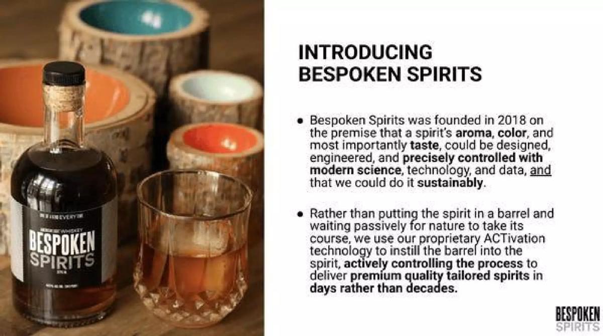Bespoken Spirits pitch deck slide 3 of 13