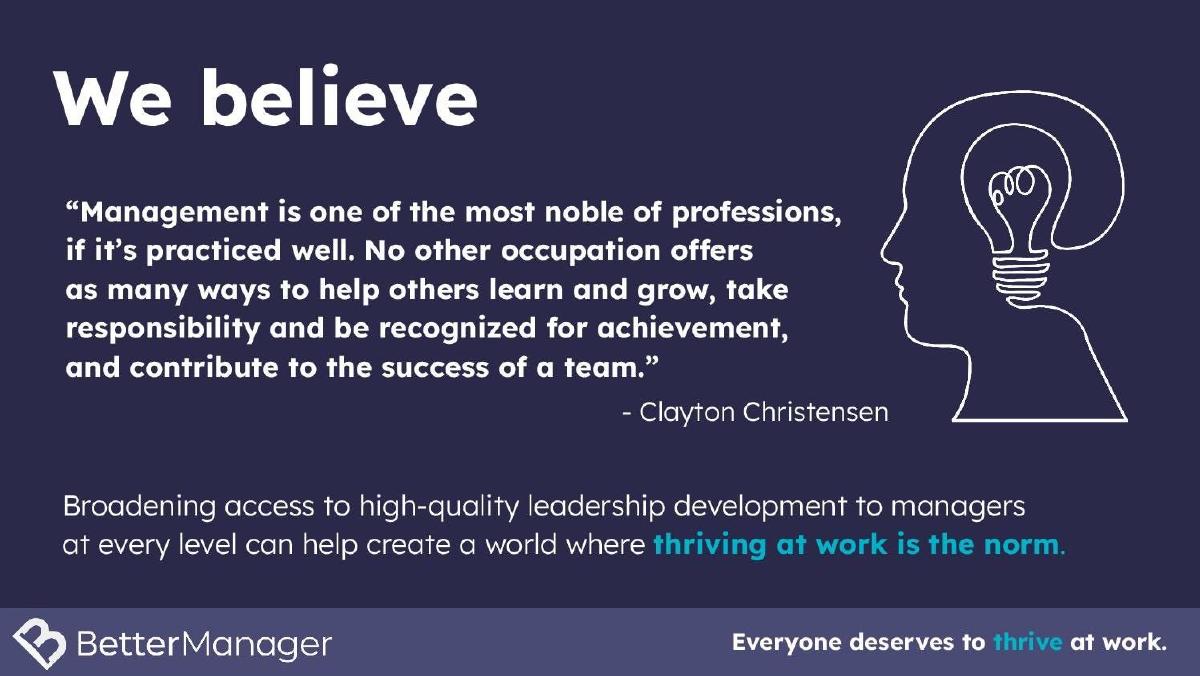 BetterManager pitch deck slide 2 of 21