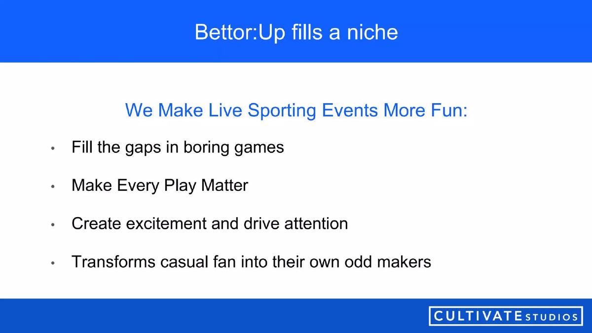 BettorUP Sports pitch deck slide 4 of 24