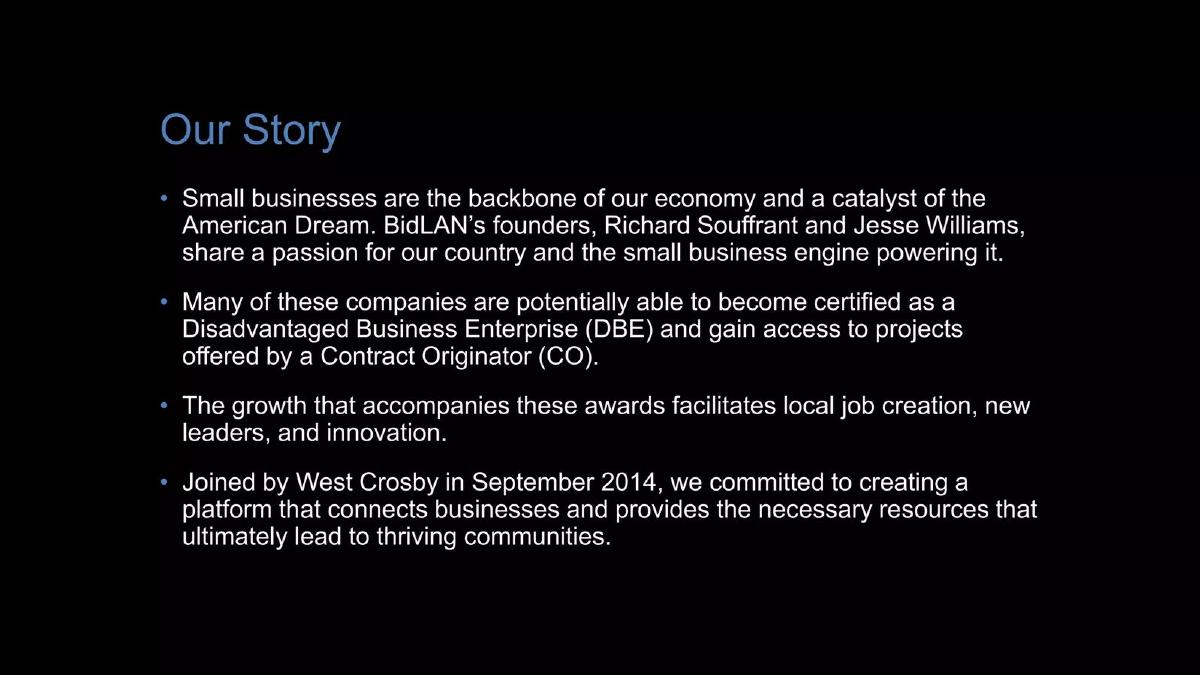 BidLAN pitch deck slide 3 of 19
