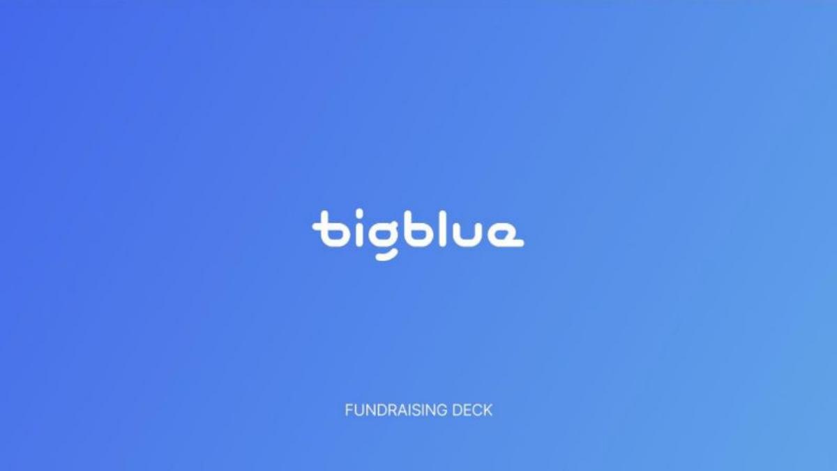 Bigblue pitch deck slide 1 of 14