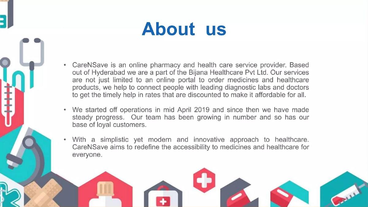 Bijana Healthcare Private Limited (Care N Save) pitch deck slide 2 of 17